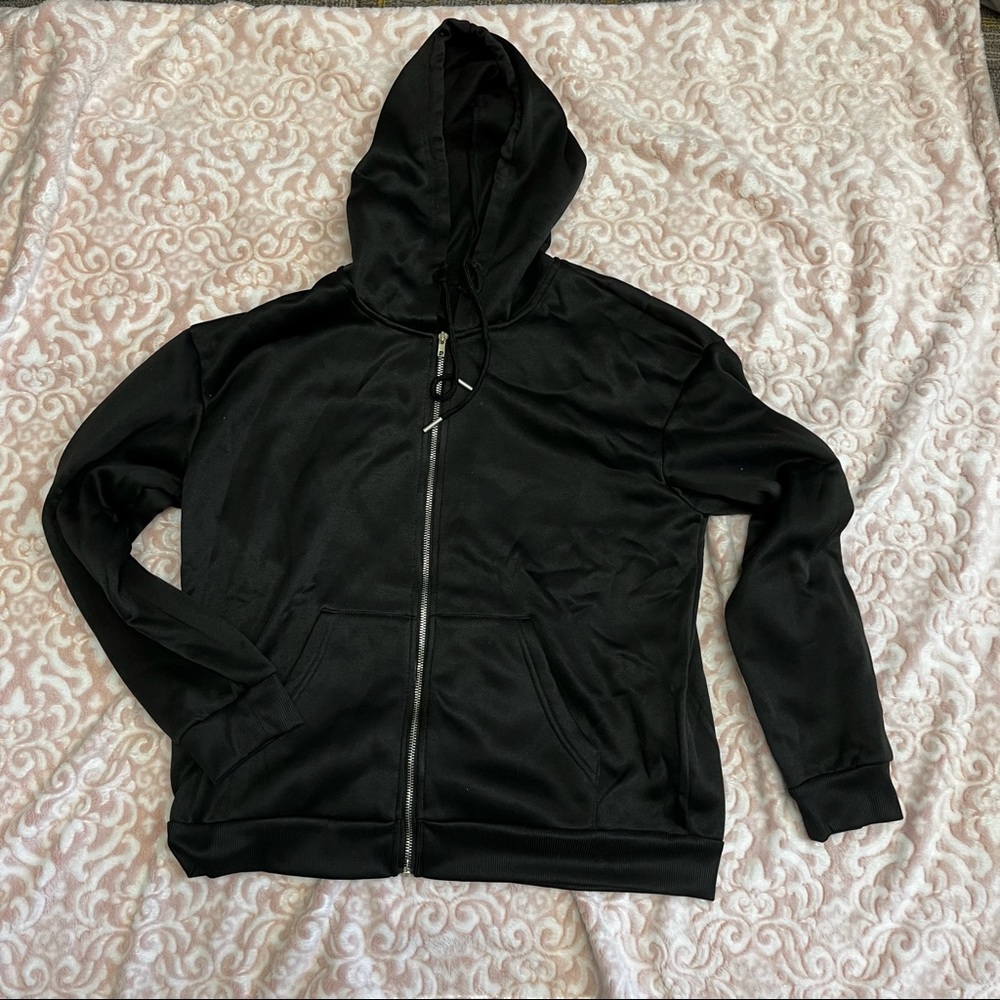 Black zip-up hoodie
